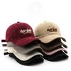 Hat Female Korean Version Retro Corduroy Letter Embroidered Cap Outdoor Men Travel Sunscreen Sun Hat