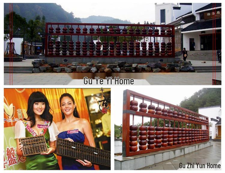 Vintage 17-Row Solid Wood Abacus - Feng Shui Decor & Business Gift