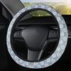 Чехол на руль с цветочным узором, универсальный, 15-дюймовый, дышащий, противоскользящий, протектор на руль, впитывающий пот, моющийся, автомобильные аксессуары