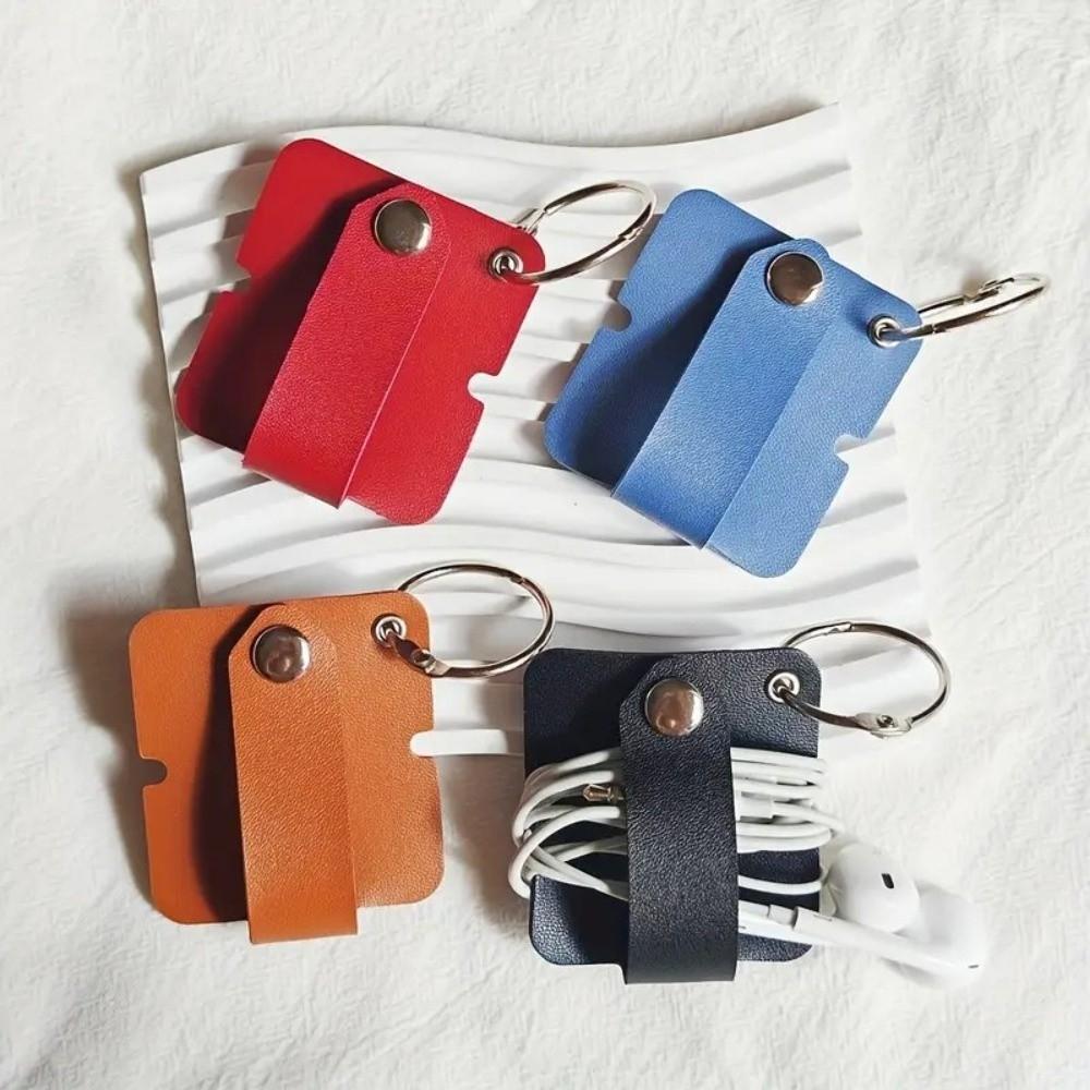 Cable Strap Headphone Cable Winder Leather Buckle Cable Wrap Organizer Earphone Organization
