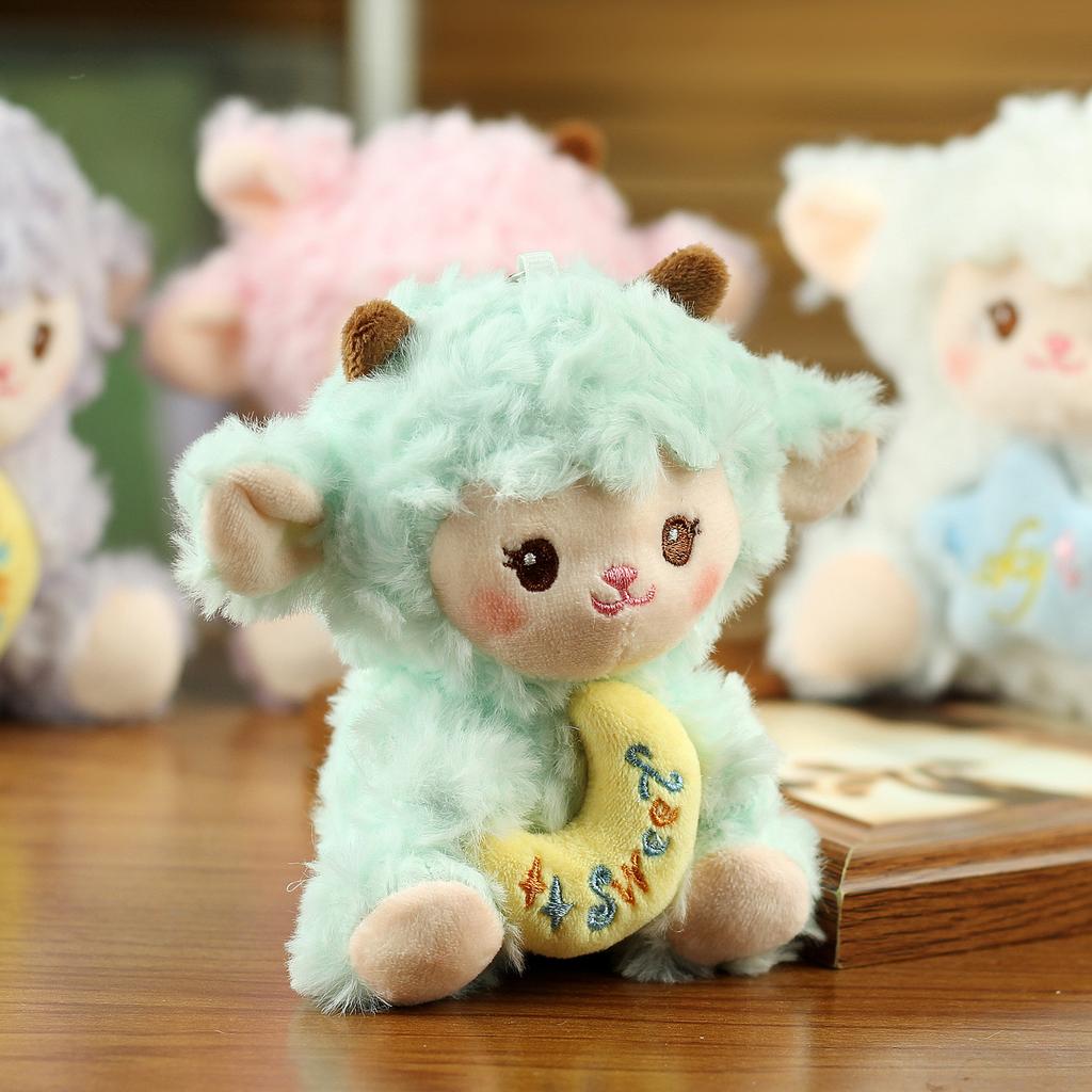 Fluffy Lamb Keyring Plush Bag Charm Cute Keychain Decor Soft Sheep Stuffed Animal For Daily Use Backpack Luggage