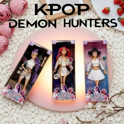 Новые Куклы Аниме K-Pop Охотники на Демонов Игрушка Руми Мира Зои с Волшебными Палочками и Сумками Подарки на День Рождения Рождество