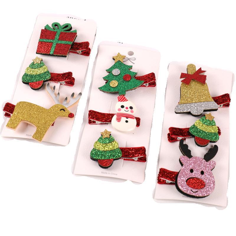 Christmas Baby Hair Clips: Cute Santa Cartoon Set