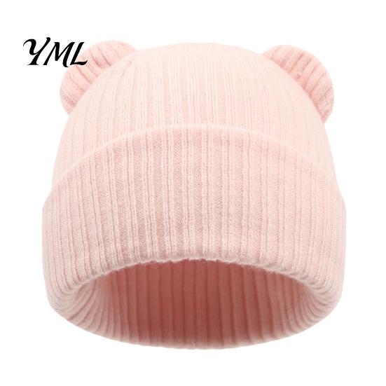Cozy Skull Cap for Newborn Baby Knitted Hat, Cute Bear Ear Winter Warm Stretchy Toddler Hat with Ears Soft Infant Boys Girls Daily Wear Babies