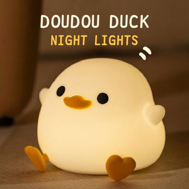 1 шт. ночник Doudou Duck детский подарок мягкий свет уход за глазами USB зарядка таймер автоматический хлопок силиконовая лампа