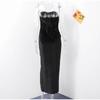 Sexy Velvet Dress Women 2025 Strapless Lace Up Slim Front Split Hip Package Dresses Female Spring Summer Fashion Elegant Lady Dresses