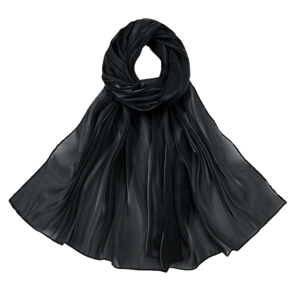 Long Chiffon Hijab Scarf Breathable Thin Large Shawl Sweet Smooth Silk Headscarf Women