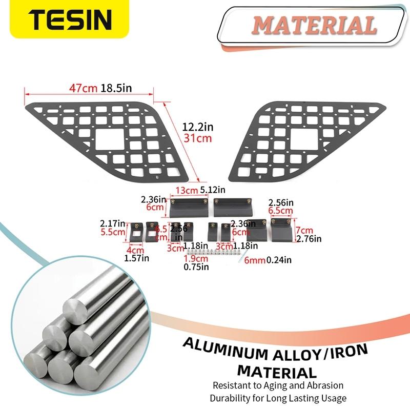 TESIN Trunk Side Extension Storage Rack Luggage Shelf fit for Ford Bronco Sport 2021 2022 2023 2024 2025 2026 Car Accessories