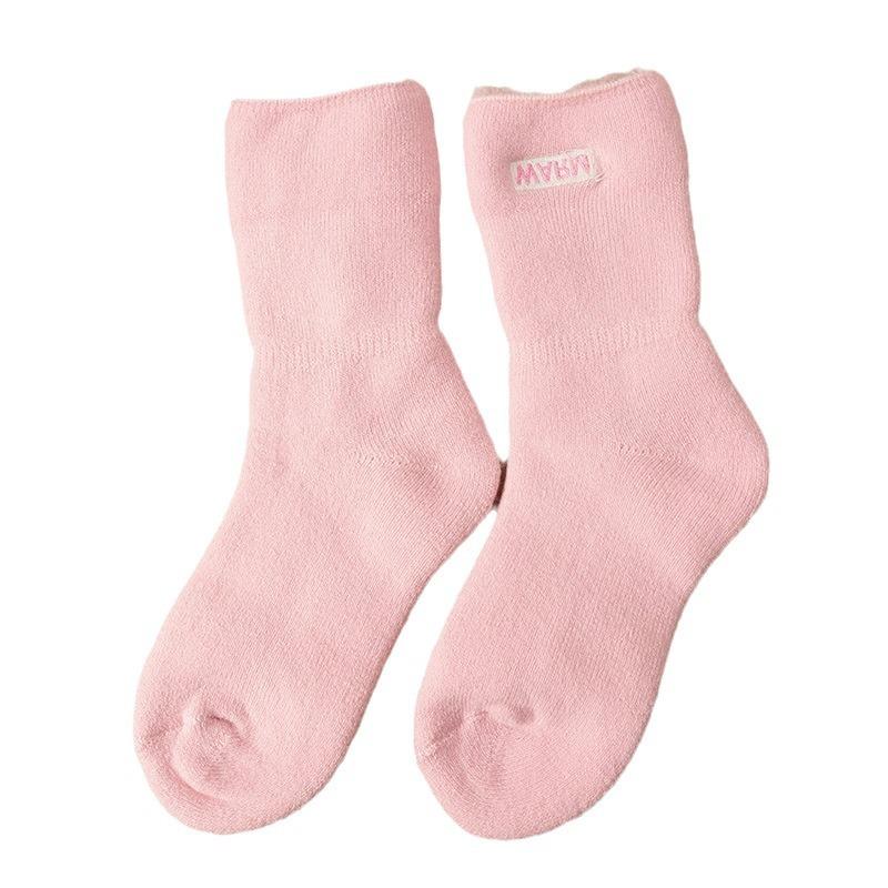Boys' and Girls' Fleece-Lined Thickened Mid-Calf Socks for Autumn and Winter