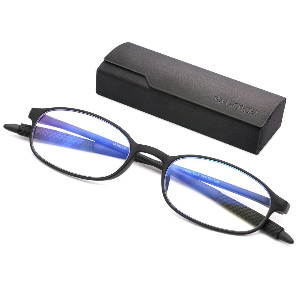GOKEI Magnifying Glass Glasses Type Ultra Lightweight Blue Light Cutting Magnifying Loupe Glasses Type Magnifying Loupe Type Seeing For For Detailed