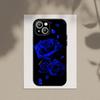 Ультратонкий чехол из ТПУ с синим цветком розы для iPhone 6-16ProMax/SamsungS7-S24Ultra/Redmi13TPro - ударопрочный, устойчивый к царапинам, рельефный чехол CameraSafe