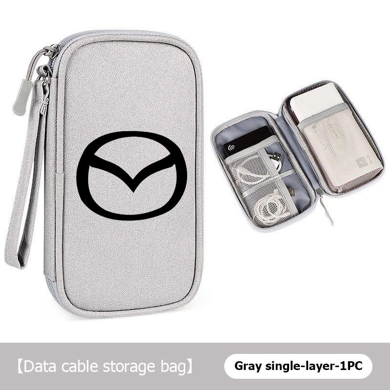 Car Multi-Layer Cable Organizer Oxford Fabric Waterproof Anti-Dust Bag For Mazda 2 3 5 6 Axela Atenza Speed 6 CX3 CX4 CX5 CX7 vf2