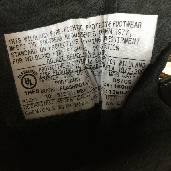 Danner FLASHPOINT Пожарные ботинки Лесной пожарный Черные размер 10EE 27.5-28.0(ИСПОЛЬЗОВАЛ)