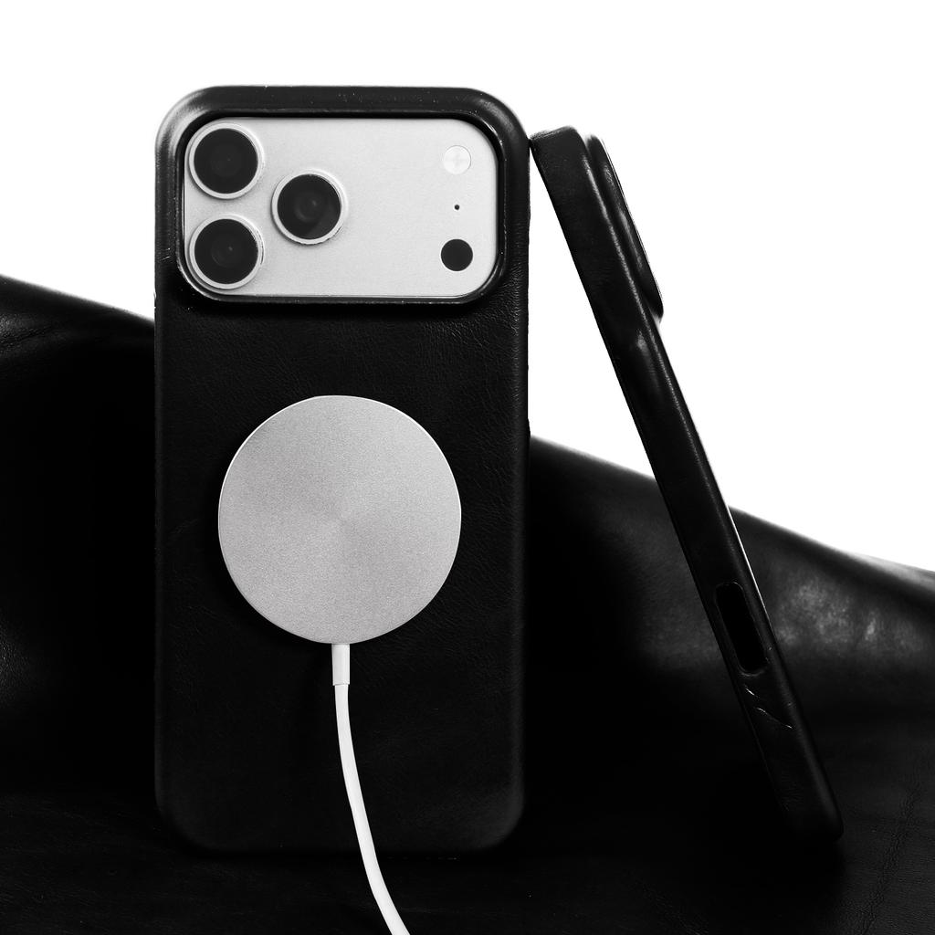 For Magsafe Genuine Leather Case For Iphone 17 16 15 Pro Max 17Pro 16Pro 15Pro Max Back Cover Cases Wireless Magnetic Coque Capa