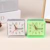1Pc Mini Square Alarm Clock Quartz Alarm Clock Battery Operated Table Bedroom Clocks For Sleeping Studying Home Decor