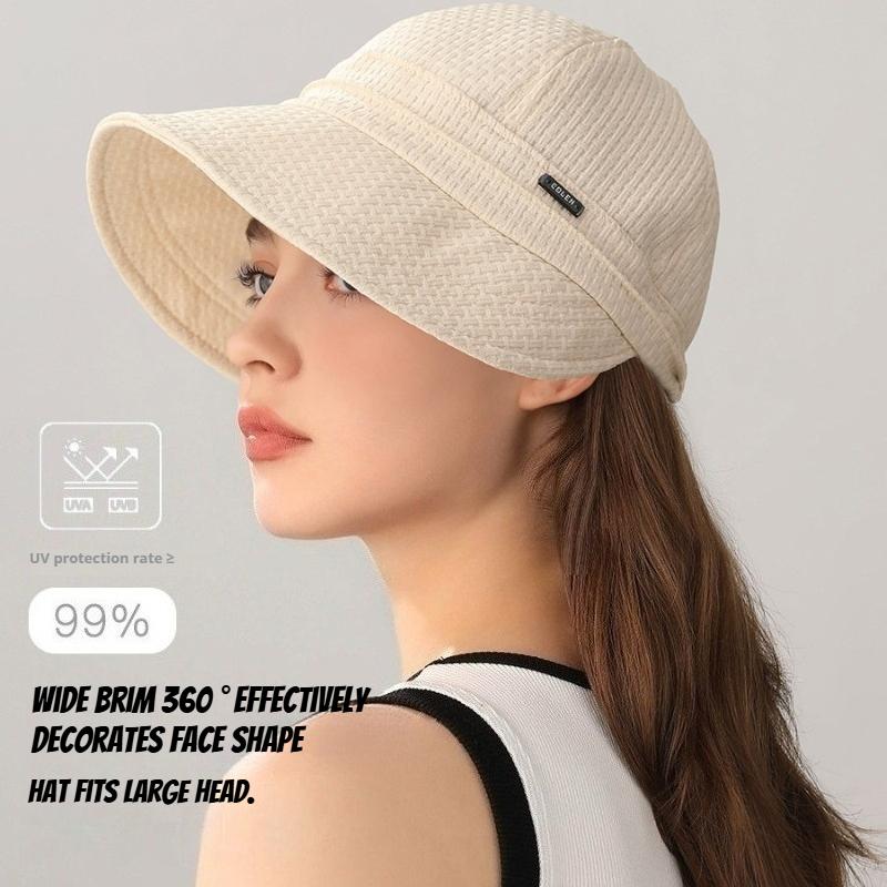 1pc Women's Wide Brim Sun Hat,outdoor Sun Drawstring Adjustable Bucket Summer Quick-drying Bucket Hat for Beach Tarlve Parties
