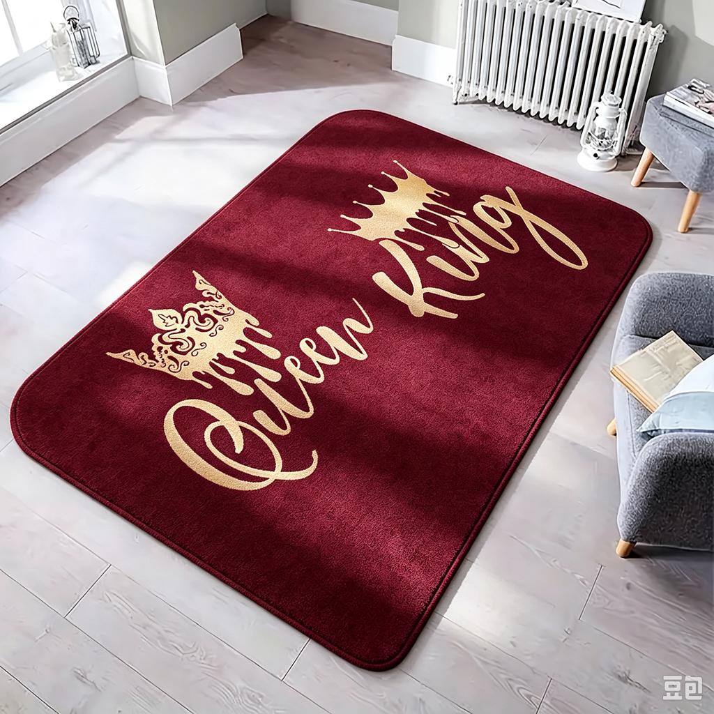 Ковер с рисунком King Queen Crown Романтический Роскошный Золотой Современный Декоративный Ковер для Пола в Помещении для Спальни Гостиной Декор для Дома Пары