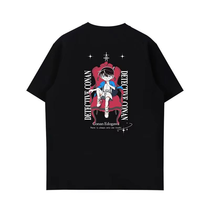 Detective Conan brand Unisexs and Womens cotton Tshirts 2026 summer Cartoon pattern Loose casual shortsleeved top