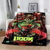 Одеяло Doom в стиле ретро, ​​геймерское мультяшное одеяло, мягкое одеяло для дома, спальни, кровати, дивана, пикника, путешествия, офиса, отдыха, одеяло, детское одеяло