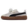 Suede Platform Comfortable Simple Low Top Sneakers Women Sneakers Off-White Black 391902-01