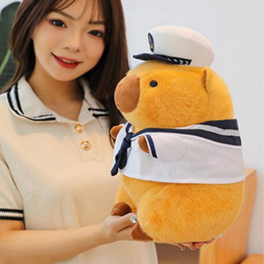 Capybara Shape Navy Sailor Capybara Doll Cartoon Animals Plush Toy Kids