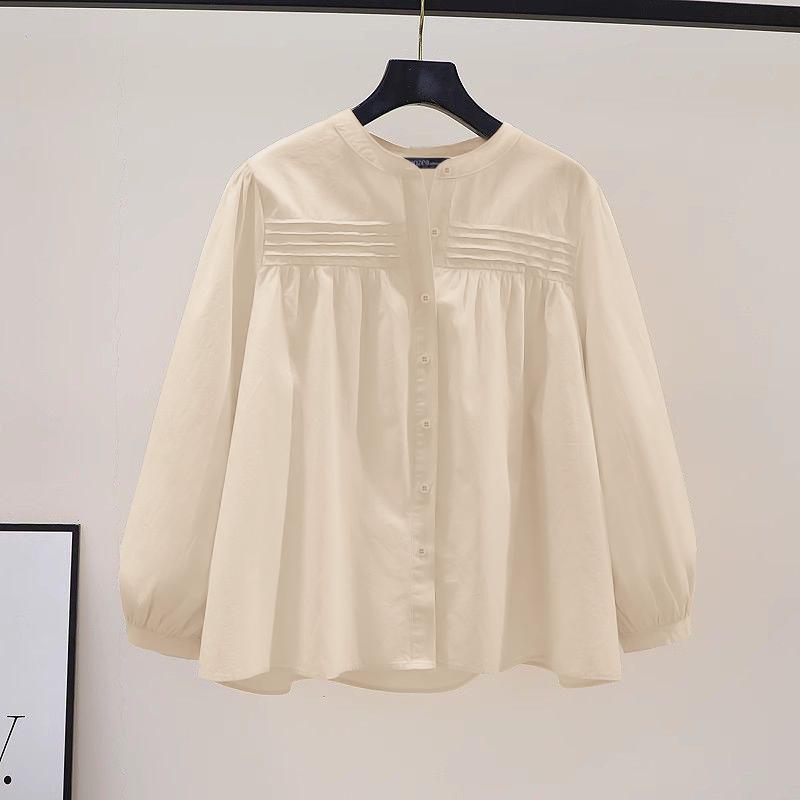 ZANZEA Women Casual Round Neck Loose Long Sleeve Plain Blouse