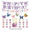 Butterfly Cake Toppers Set Party Supplies Hanging Swirls Colorful Banners Paper Texture for Creative Butterfly Dessert