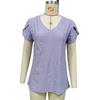 2026 Summer New Solid Color V-Neck Short Sleeve Loose Casual T-Shirt for Women