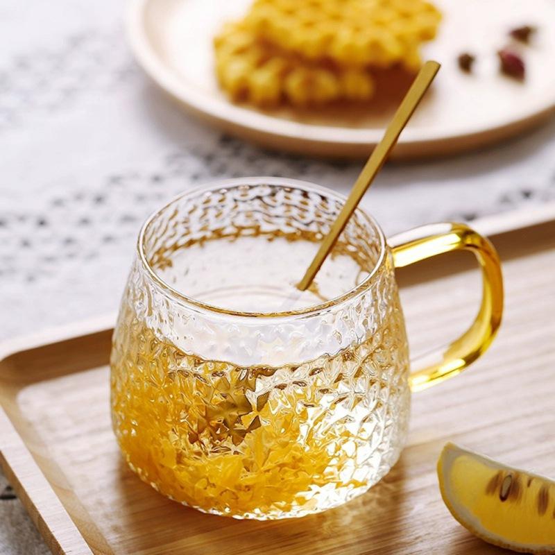 Кофейная чашка с молотковым узором, стакан для воды с пузырьками, термостойкая, с ручкой, чайная чашка, бытовая посуда для питья