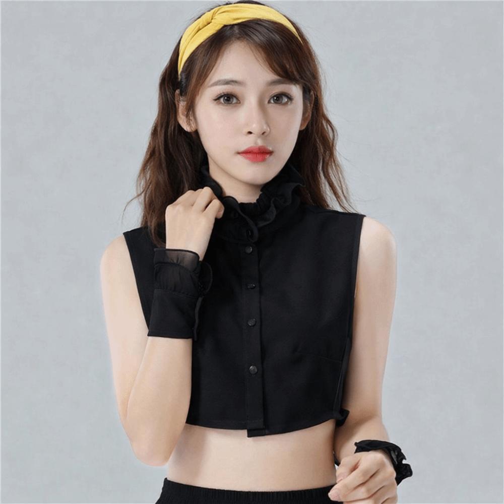 Double-layer Stand-up Collar Ruffle Edge Blouse Collar Exquisite Women Fake Collar Top Accessories