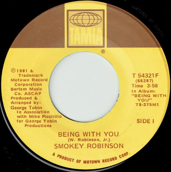 7-дюймовая пластинка SMOKEY ROBINSON - Being With You T54321F Tamla 1981 США Соул/Фанк Б/У