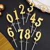 Golden Number Birthday Candles - Perfect for Cakes, Celebrations, Baby's First Birthday, Kids, and Adults.