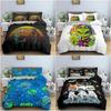 Mysterious UFO Alien Bedding Set Luxury Bedclothes Cartoon Print Polyester Duvet Cover With Pillowcase For Bedroom Decor