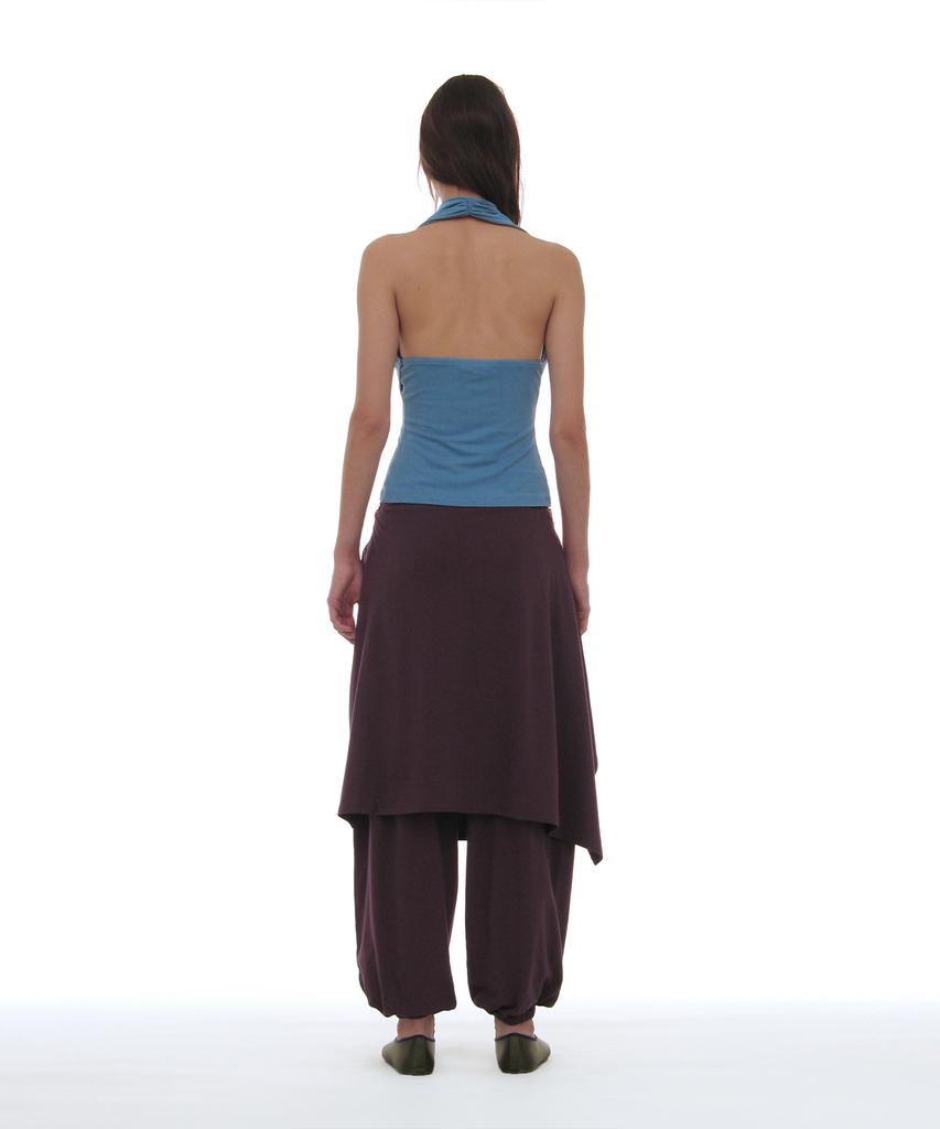 PARTIMENTO WOMEN Pwc Curtain Skirt Layered Harem Pants_Midnight Plum