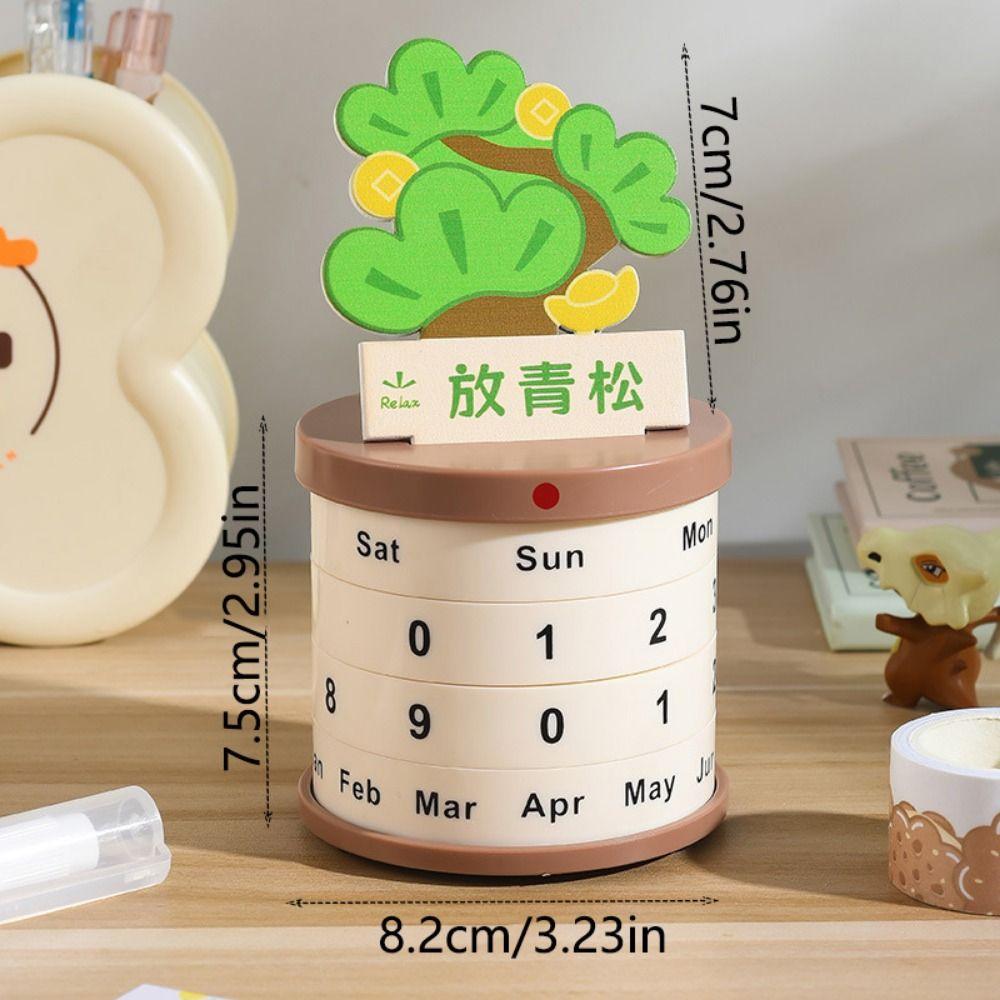 Дата Вращающийся Растительный Горшок Вечный Календарь Многоразовый Креативный Календарь Украшение Офиса