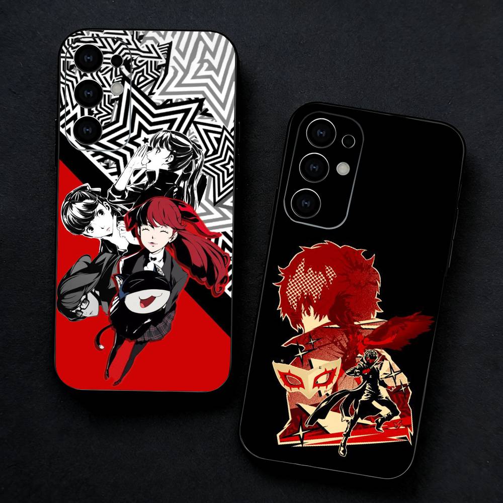 Модный Чехол для Телефона P-Persona 5 Для Samsung S25,24,23,22,30,21,10,9,Ultra,Plus,FE 5G Черный Мягкий Чехол