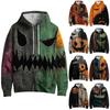 Women's Fashion Long Sleeve Pullover Halloween Print Hooded Pocket Sweatshirt