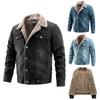 Plus Velvet Thick Denim Jacket Men Casual Lapel Cotton Jeans Jacket Men Fur Collar Warm Winter Mens Jackets and Coats