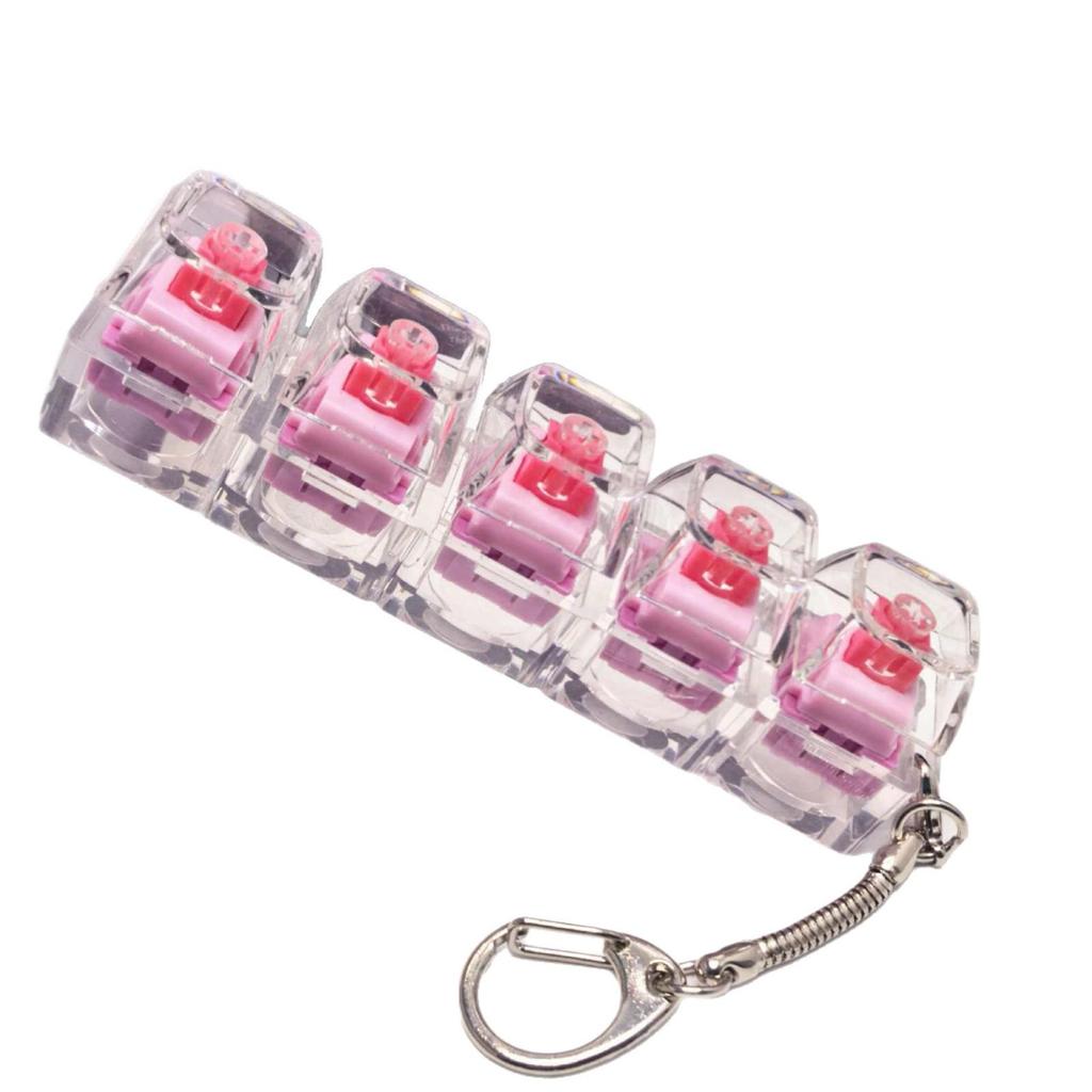 Брелок для ключей в виде бесшумной механической клавиатуры с 5,6 крестовыми переключателями и высокопрозрачными колпачками клавиш; Игрушка-антистресс.