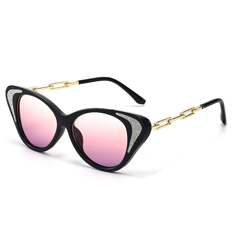 New cat eye sunglasses fashion chain personalized sunglasses ins versatile sunglasses