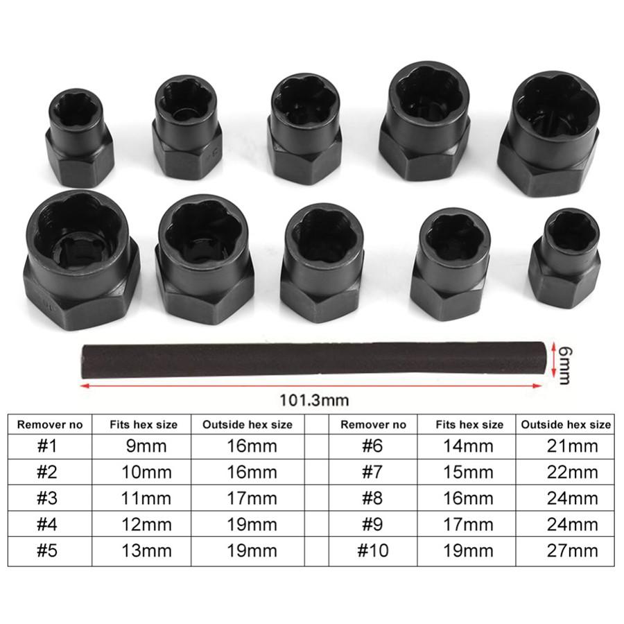Профессионал. Поврежденный Гайка Болт Съемник Колесные Гайки/Болты/Шпильки Снятие Экстрактор Набор Инструментов