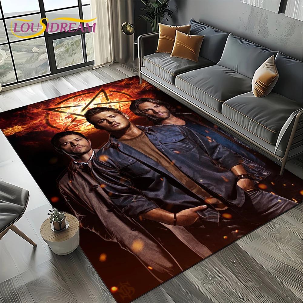 3D SPN Сверхъестественное Знак Дин Сэм Ковер Коврик для Гостиной Спальни Дома Декорация Дивана, Коврик для Игровой Зоны Детей Нескользящий Напольный Коврик