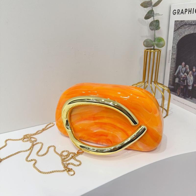 Модный классический круглый клатч-коробка вечерняя сумка акриловая сумка ретро металлическая ручка через плечо