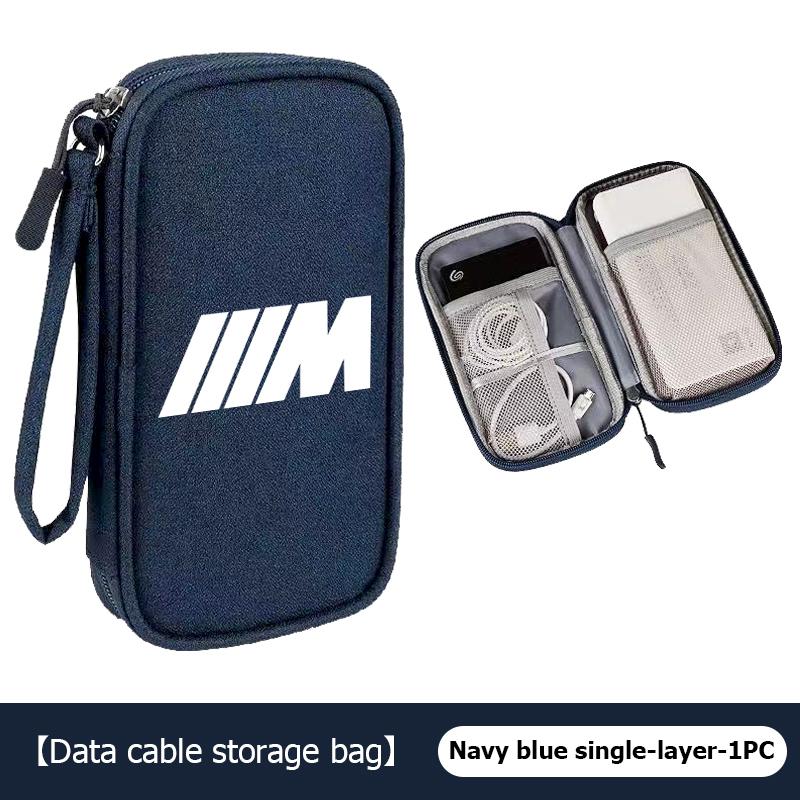 Car Portable Phone Data Line Storage Bag Auto Accessories For BMW Performance M E87 E30 E46 E28 F35 G20 E93 F20 X3 X AA4