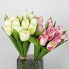 Creative 12 Heads Tulip Artificial Flower Green Leaves Multicolor Simulation Tulip Flower DIY Photo Props Faux Flower Gift