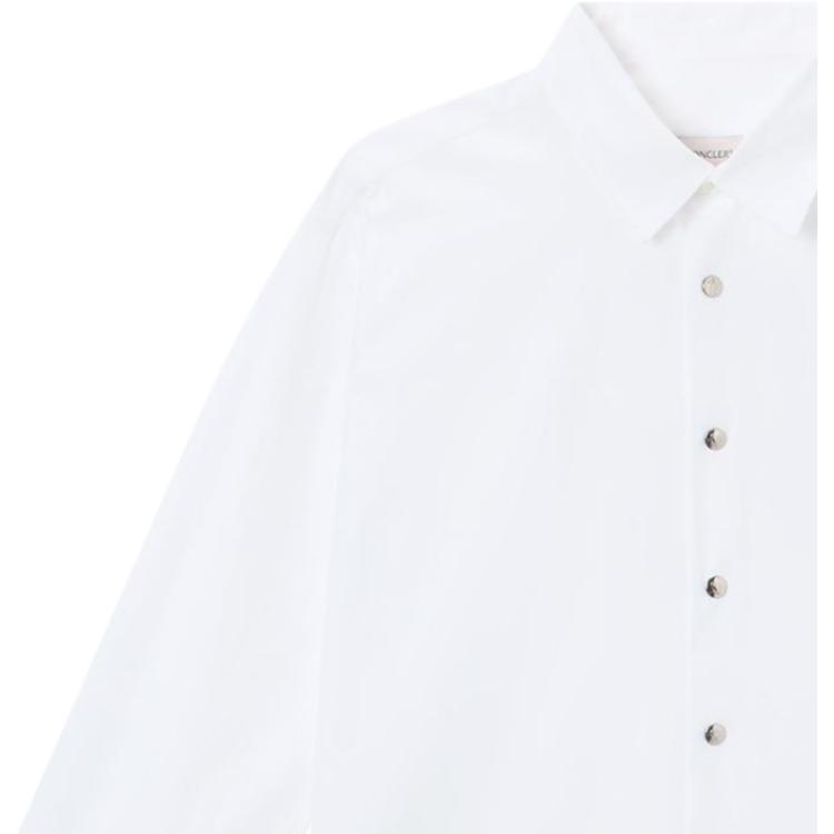 Moncler Simple Solid Color Casual Versatile Pointed Collar Long Sleeve Shirt Men shirts G20912F0000328144001