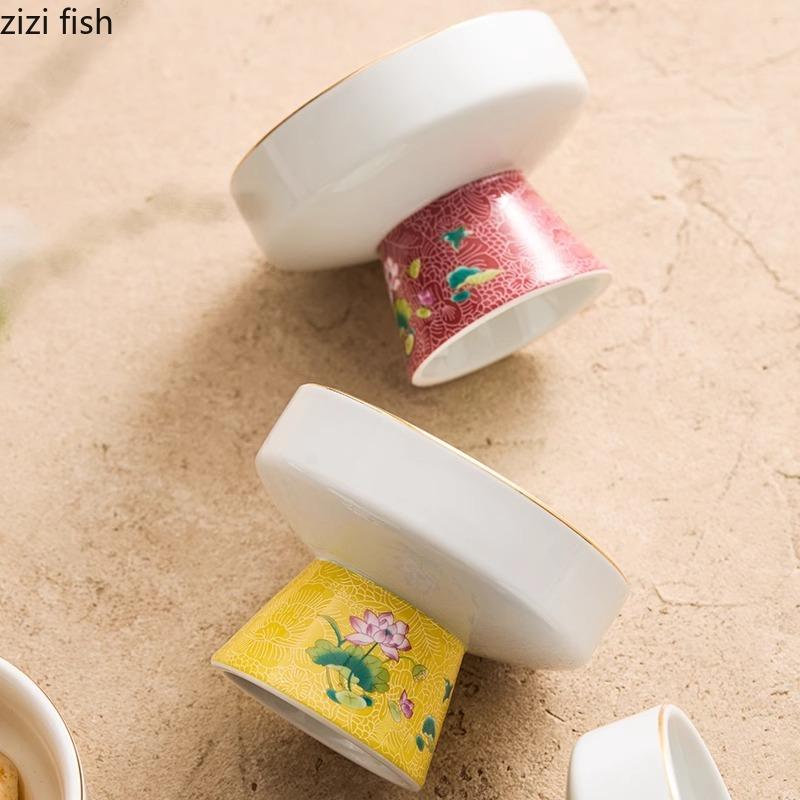 Цветная эмалированная керамическая миска с высокой ножкой Миска для десерта Миска для йогурта Миски для закусок Миски для суши Специальная посуда для молекулярной кухни