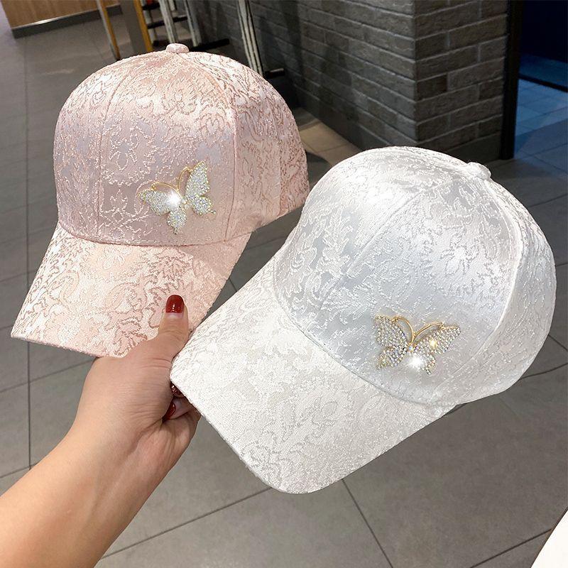 Бейсбольная кепка Diamond Butterfly, женская весенне-летняя универсальная солнцезащитная кепка и козырек от солнца, кружевная кепка с утиным язычком
