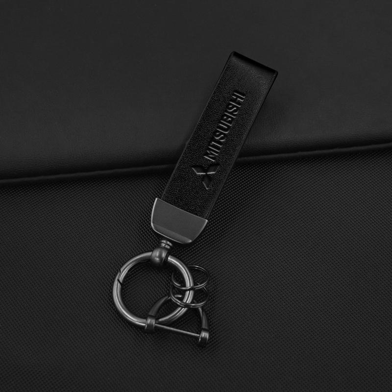 Car Metal Leather Key Rings Chain For Mitsubishi Ralliart Lancer EX Outlander Xl l200 EX10 ASX Styling Keychain Auto Accessories