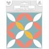 [R2202] - Set of 6 Blue Orange 'Cement Tiles' Stickers - 15x15 Cm